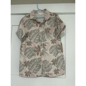 Boys Floral Button Front Woven Shirt